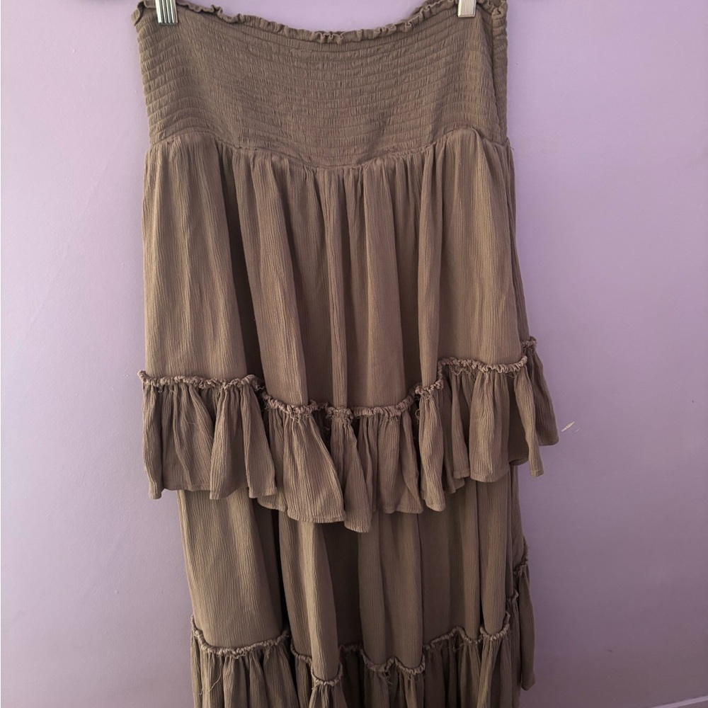 Elegant gray Tiered Skirt